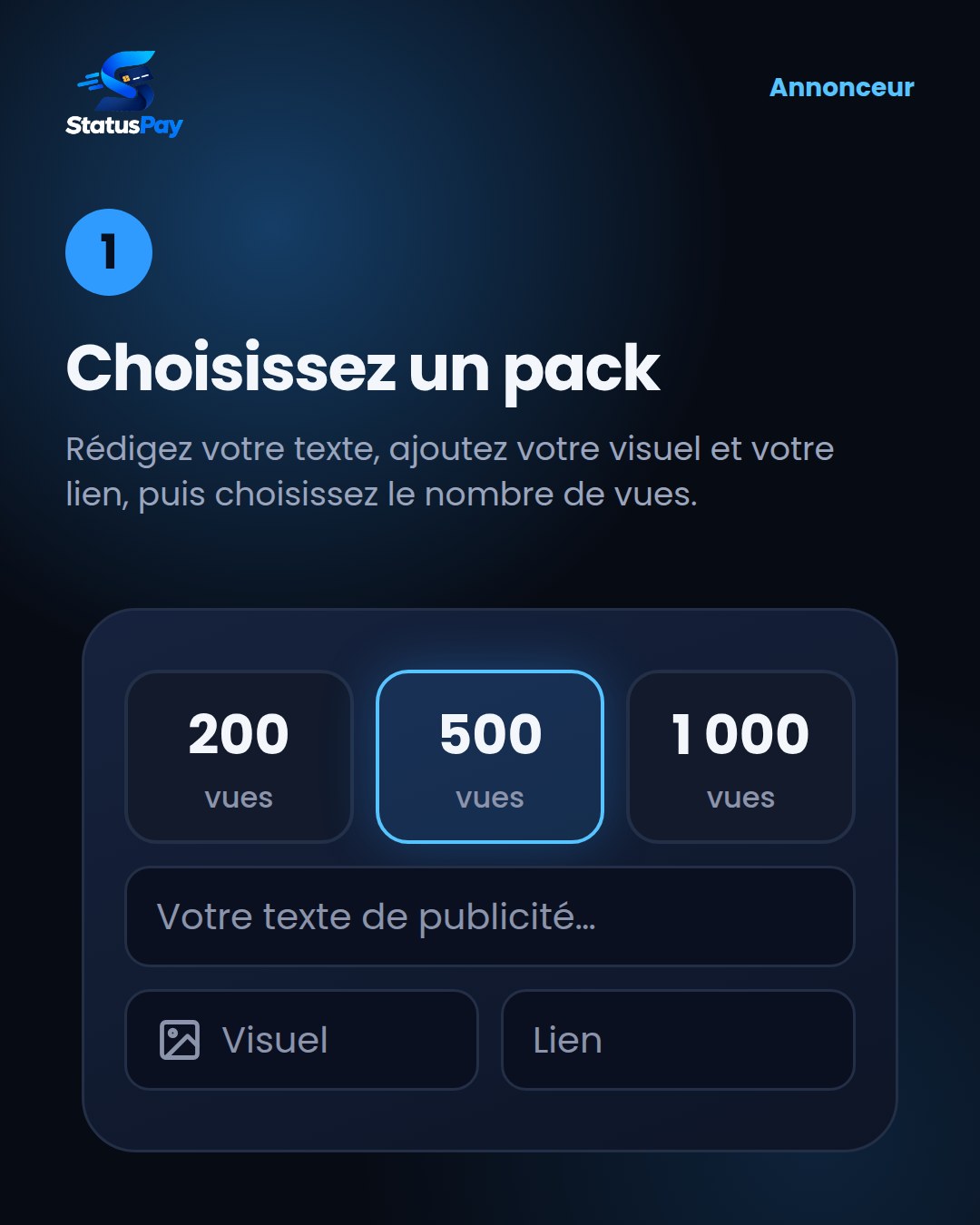 Étape 1 : choisissez un pack
