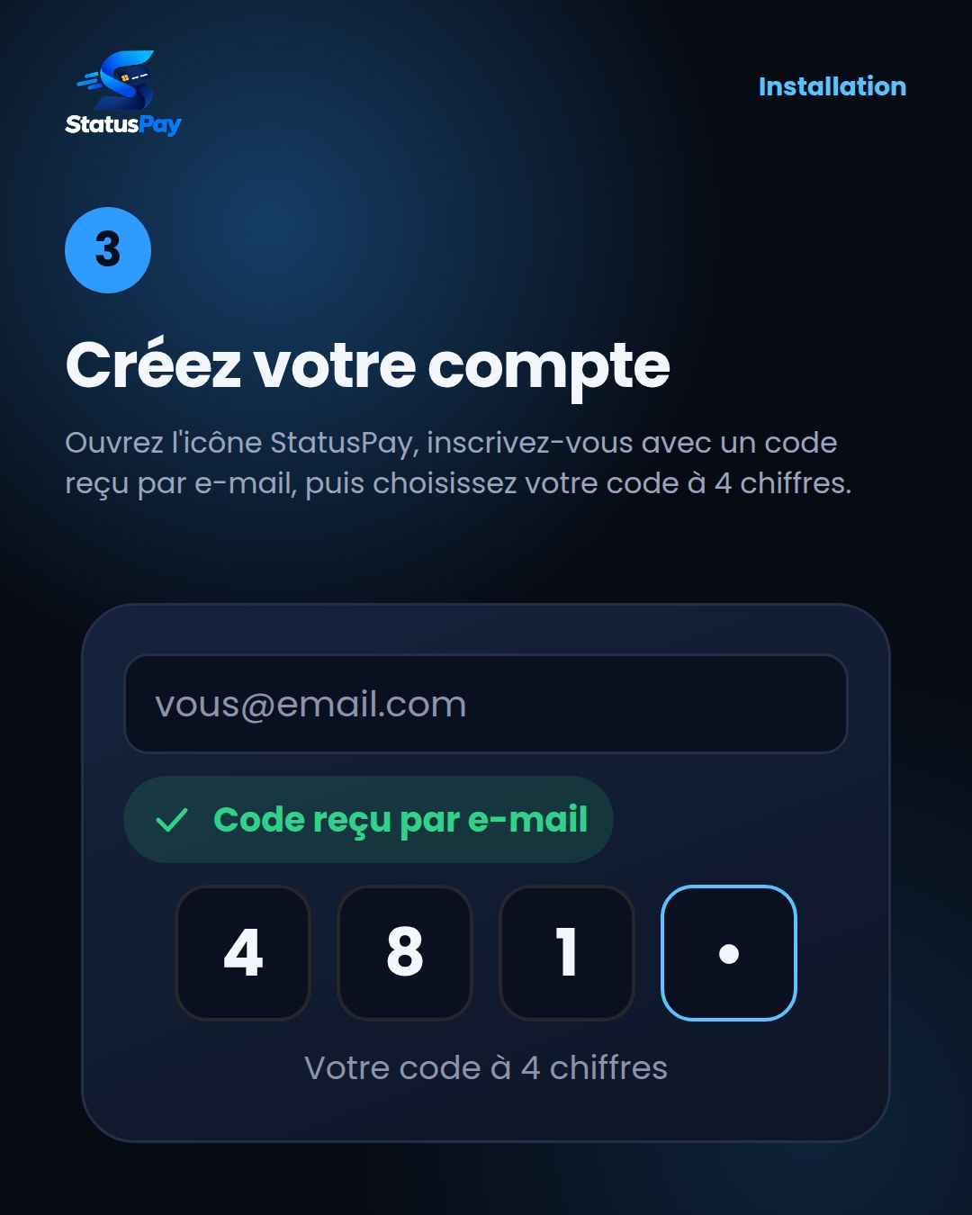 Étape 3 : créez votre compte